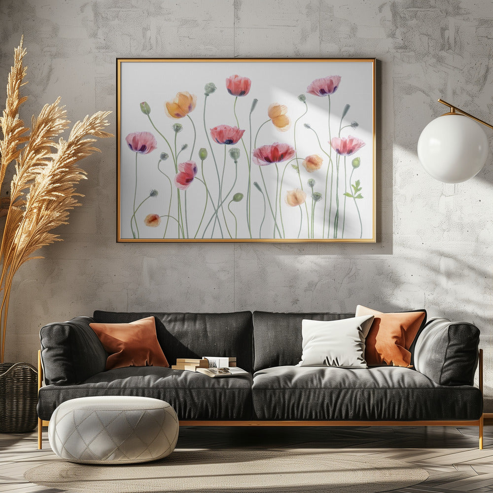 Papaver party - Poster / Art Print - interiör
