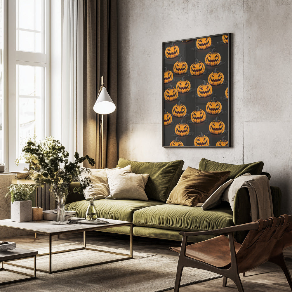 Halloween Jack-O-Lanterns - Poster / Art Print - interiör