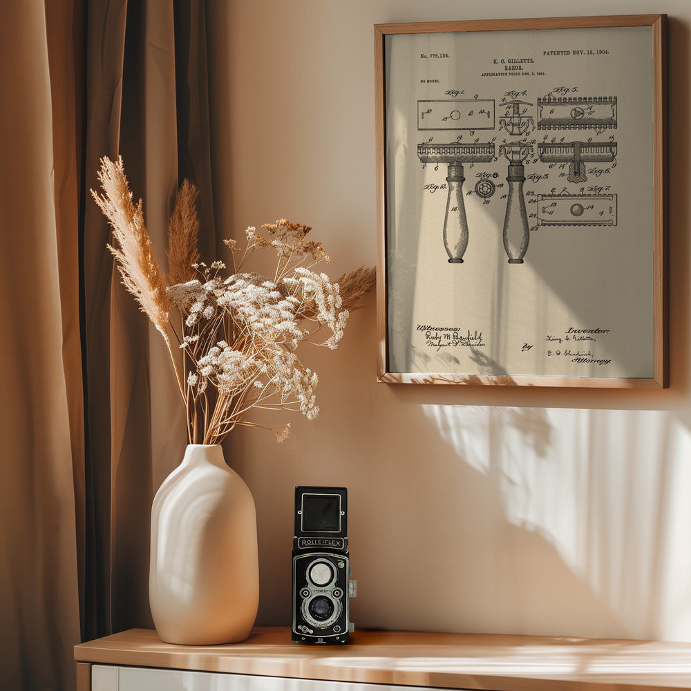 Razor Patent 1904 - Poster / Art Print - interiör
