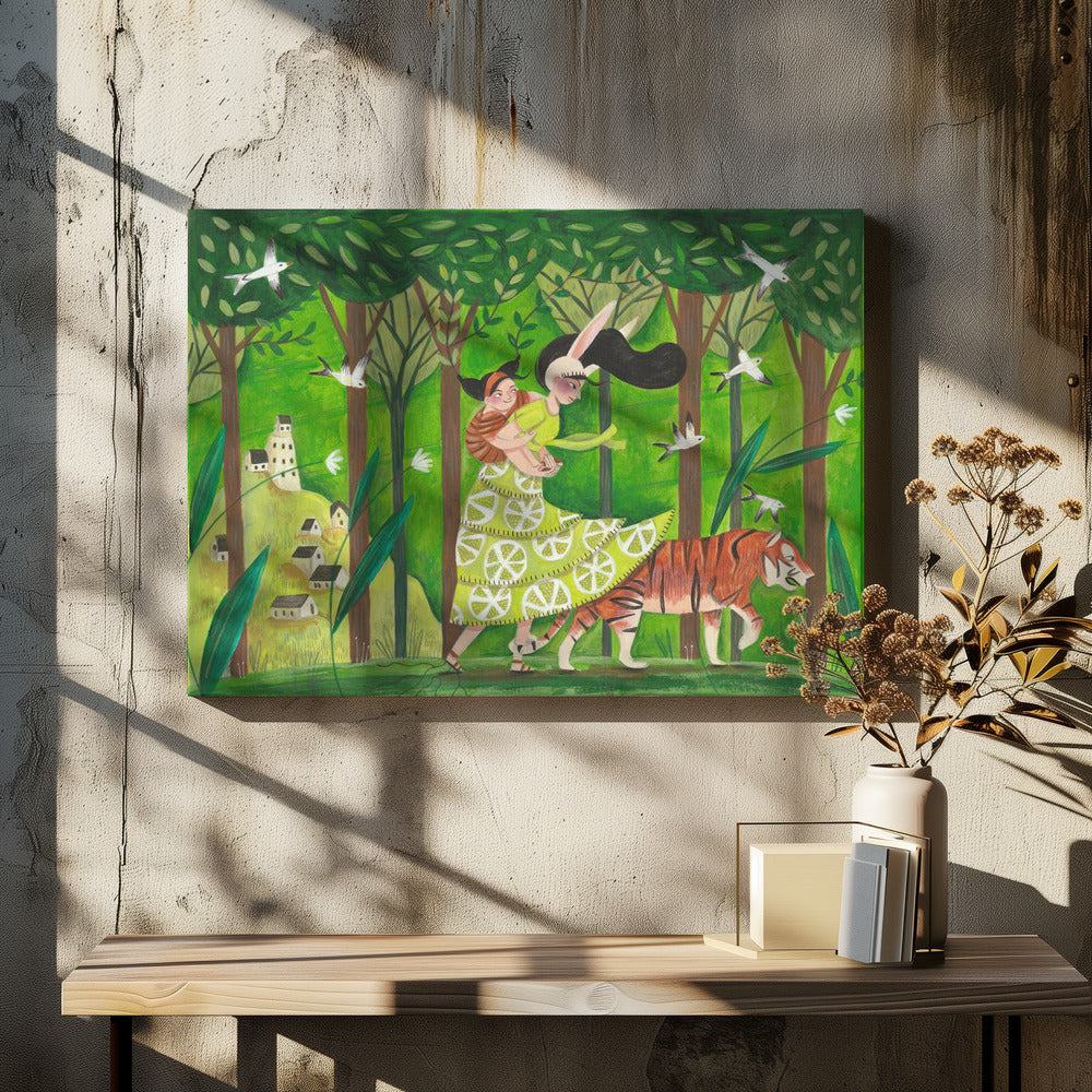 Walking through the woods - Poster / Art Print - interiör