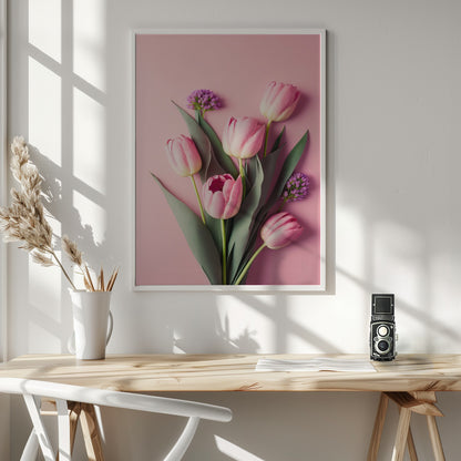 Pink Tulips - Poster / Art Print - interiör