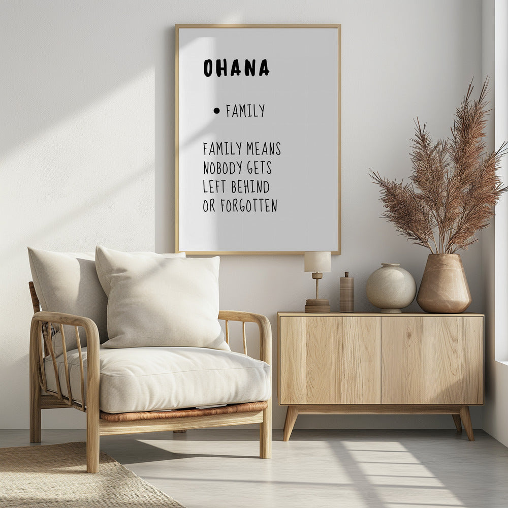 OHANA Means Family - Poster / Art Print - interiör