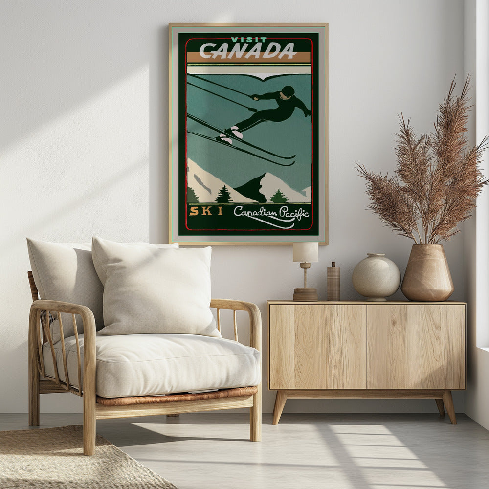 Winter Tourism: Vintage Ski Canada Poster - Poster / Art Print - interiör
