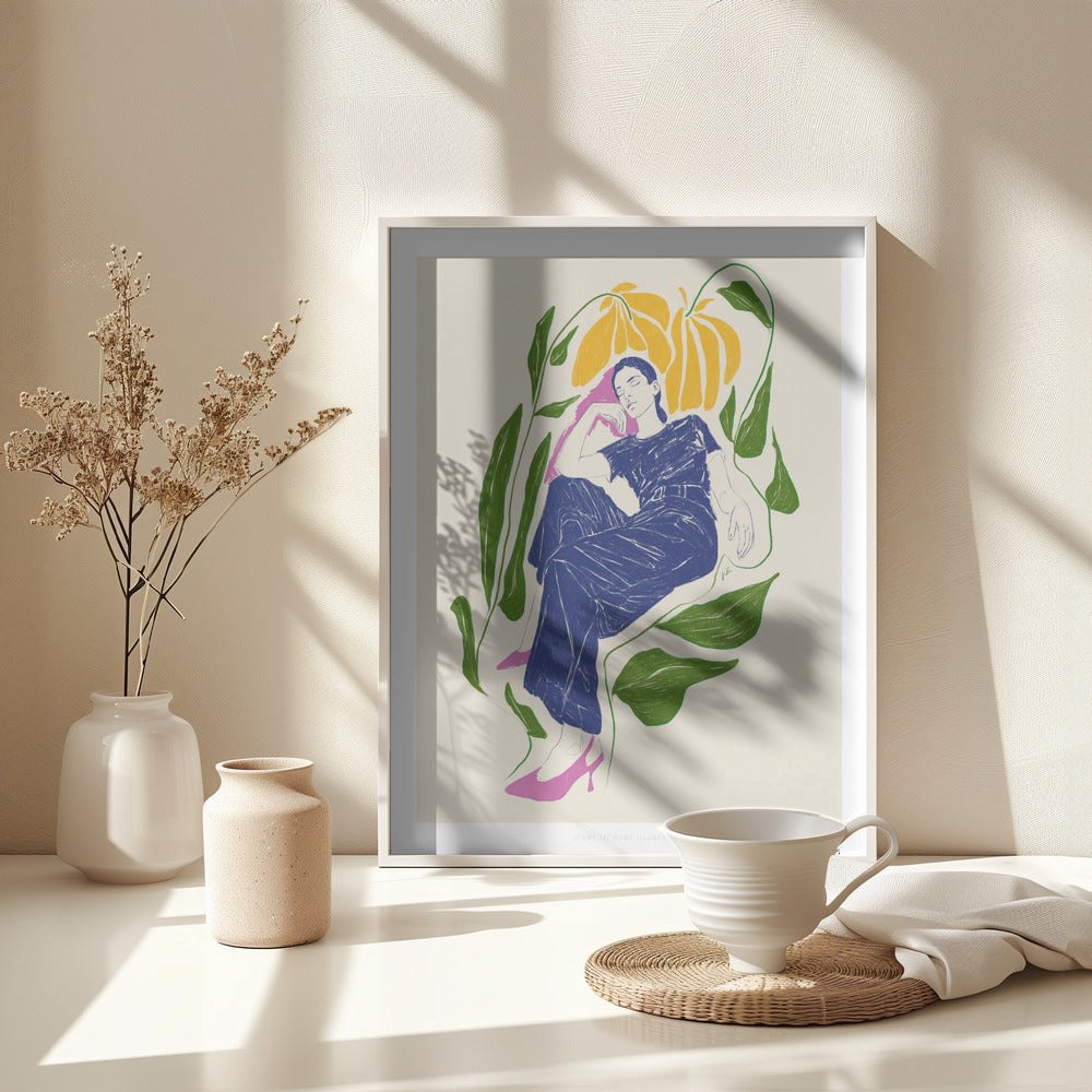 Jlr Quiet in the garden - Poster / Art Print - interiör