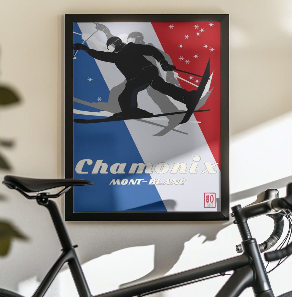 Winter Tourism: Vintage Mont Blanc Camonix - Poster / Art Print - interiör