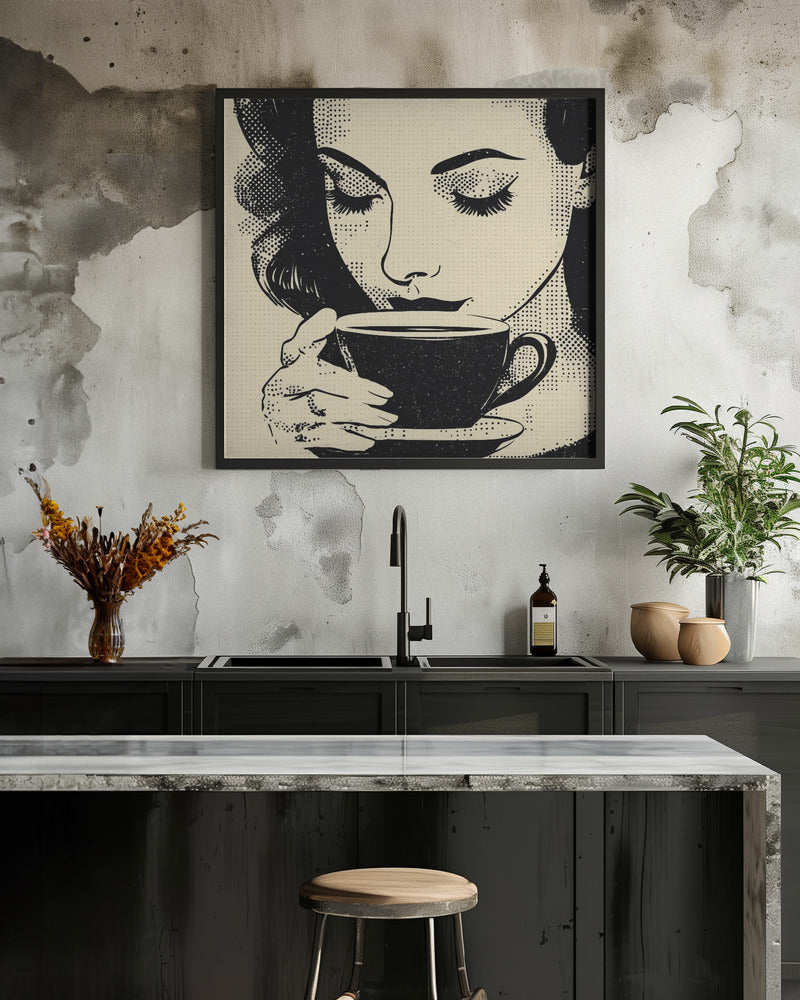 Women Drinking Coffee - Poster / Art Print - interiör