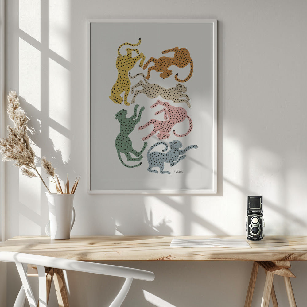 Colorful Cheetahs - Poster / Art Print - interiör