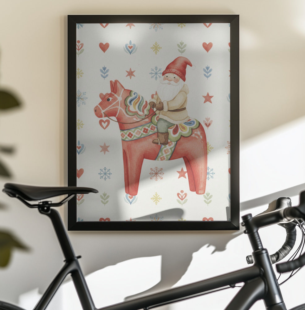 Gnome On Horse - Poster / Art Print - interiör