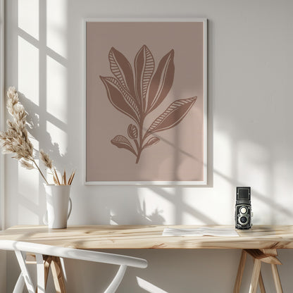 Mocha Foliage - Poster / Art Print - interiör
