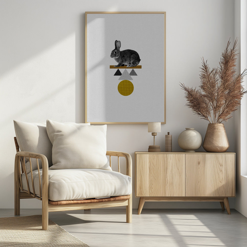 Tribal Rabbit - Poster / Art Print - interiör