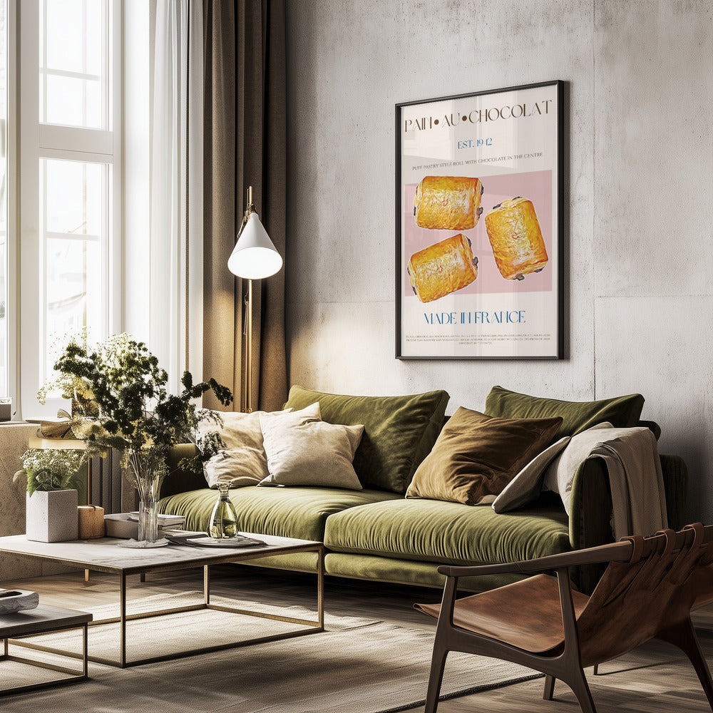 Pain Au Chocolat Print - Poster / Art Print - interiör
