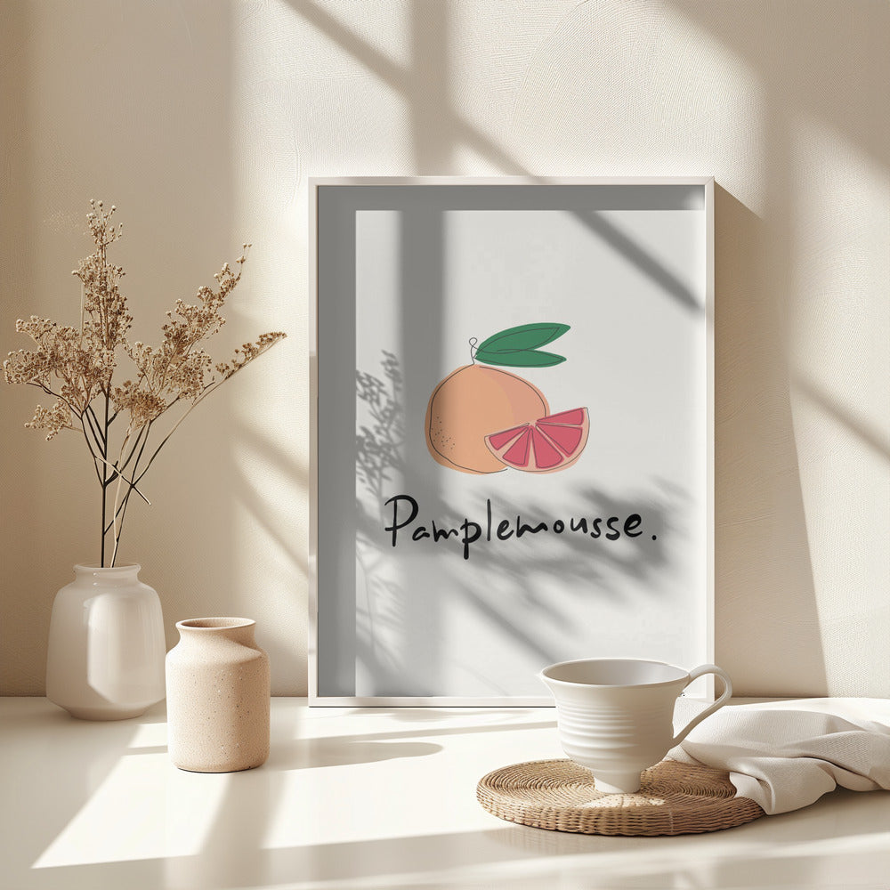Modern French Fruits Collection "Grapefruit / Pamplemousse" - Poster / Art Print - interiör
