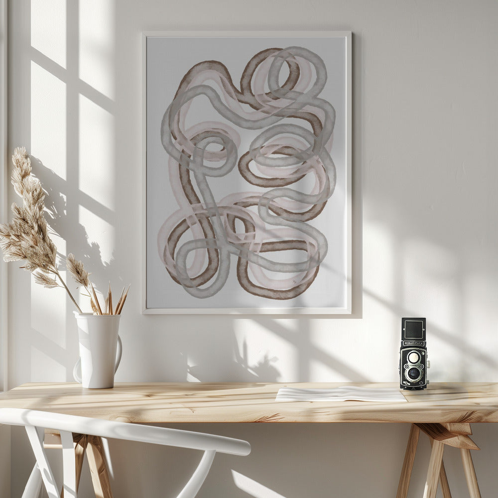 Abstract Mocha Highway - Poster / Art Print - interiör