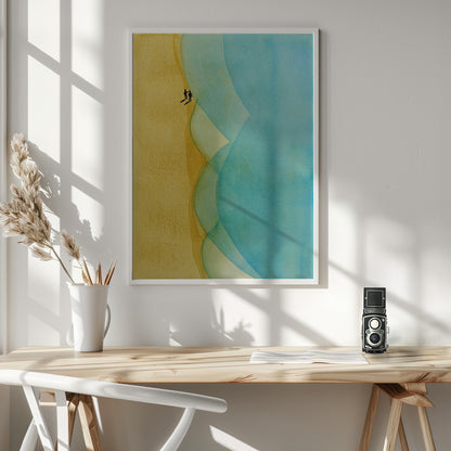 Relaxed Beach Walk Along the Sea - Poster / Art Print - interiör