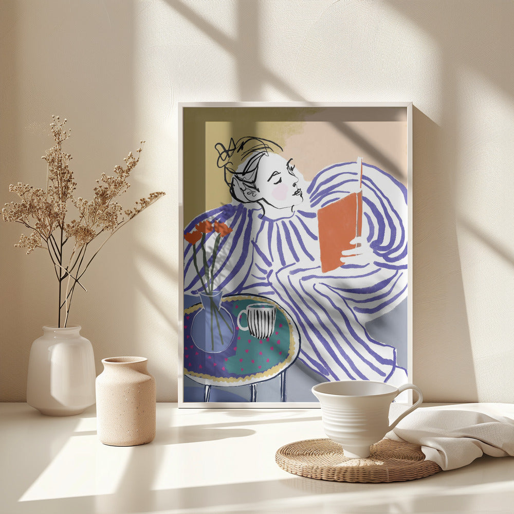 Cozy Reading Corner - Poster / Art Print - interiör