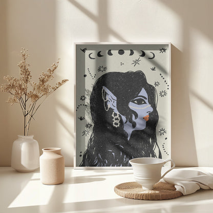 Portrait of a mermaid - Poster / Art Print - interiör