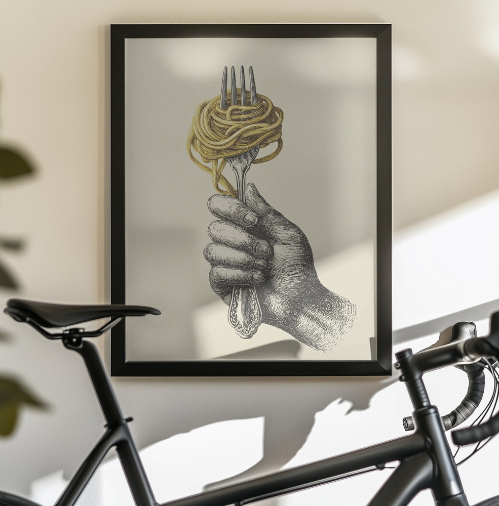 Spaghetti On a Fork - Poster / Art Print - interiör
