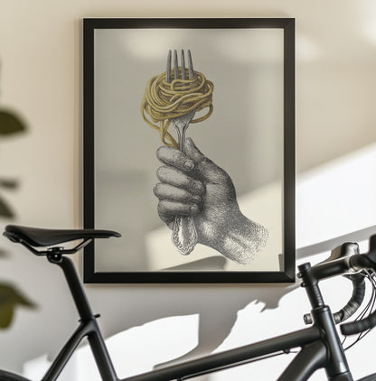 Spaghetti On a Fork - Poster / Art Print - interiör