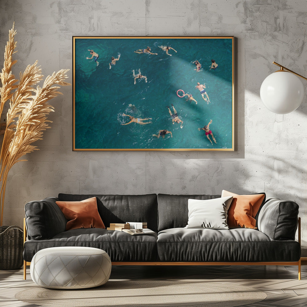 Blue water swim - Poster / Art Print - interiör