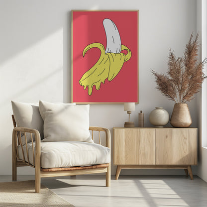 Melting Pink Banana - Poster / Art Print - interiör