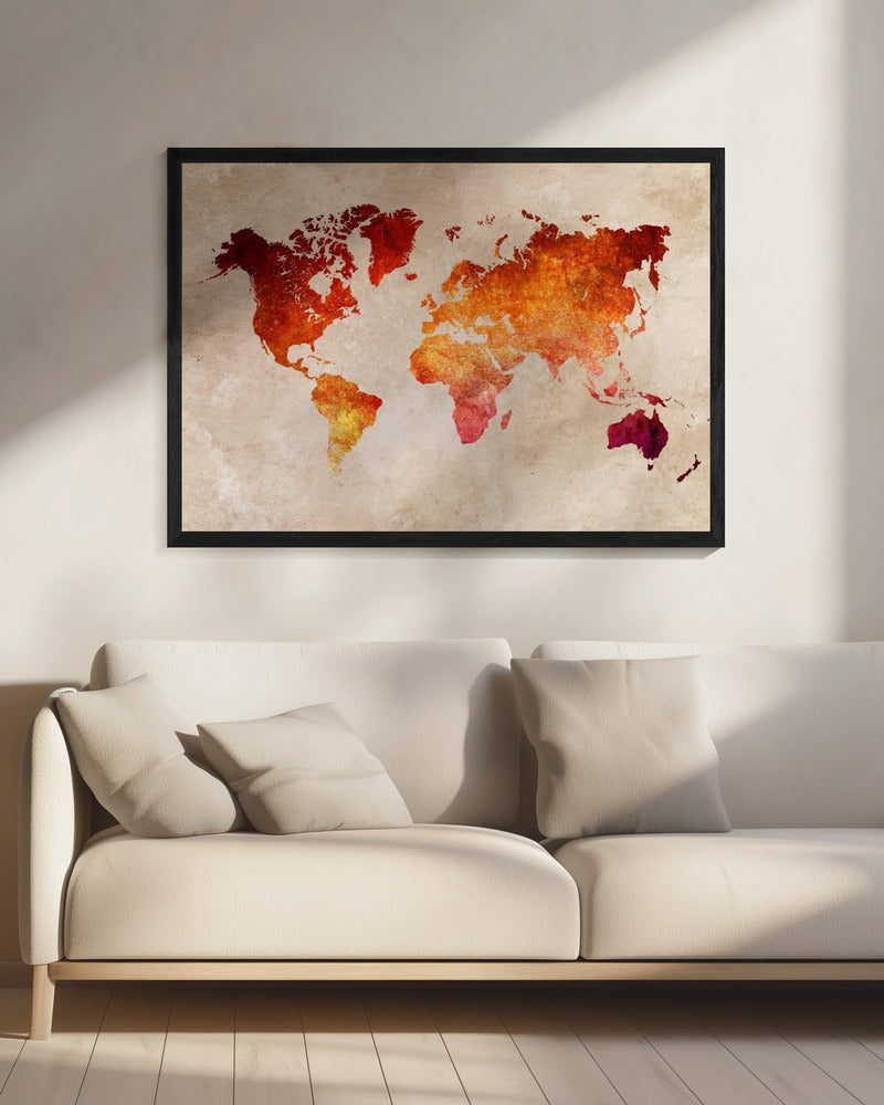 Världskarta 2 - Poster / Art Print - interiör