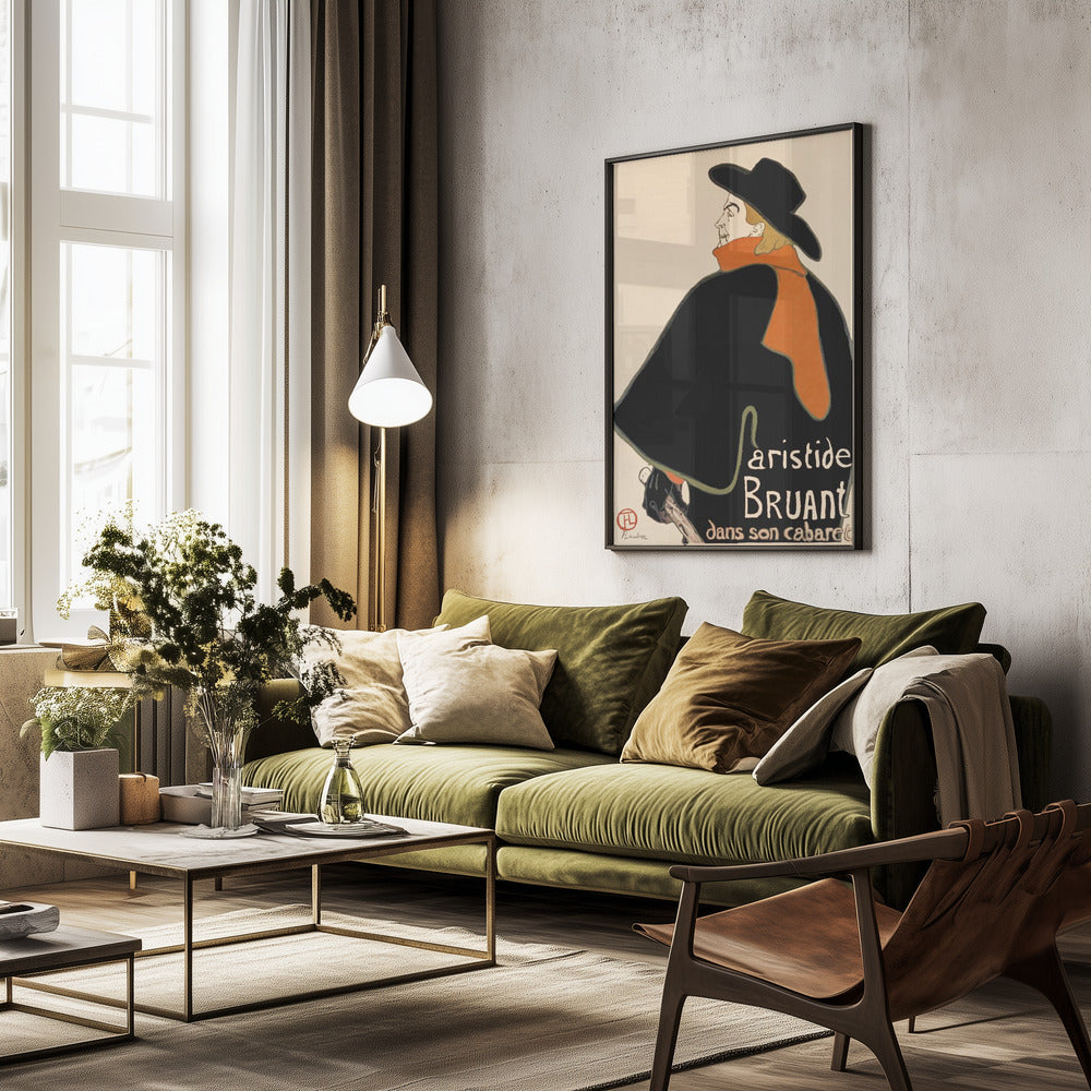 Aristide Bruant In His Cabaret (1893) - Poster / Art Print - interiör