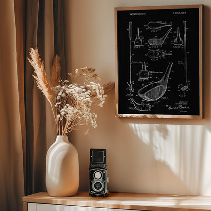 Golf Club Patent 1972 - Poster / Art Print - interiör