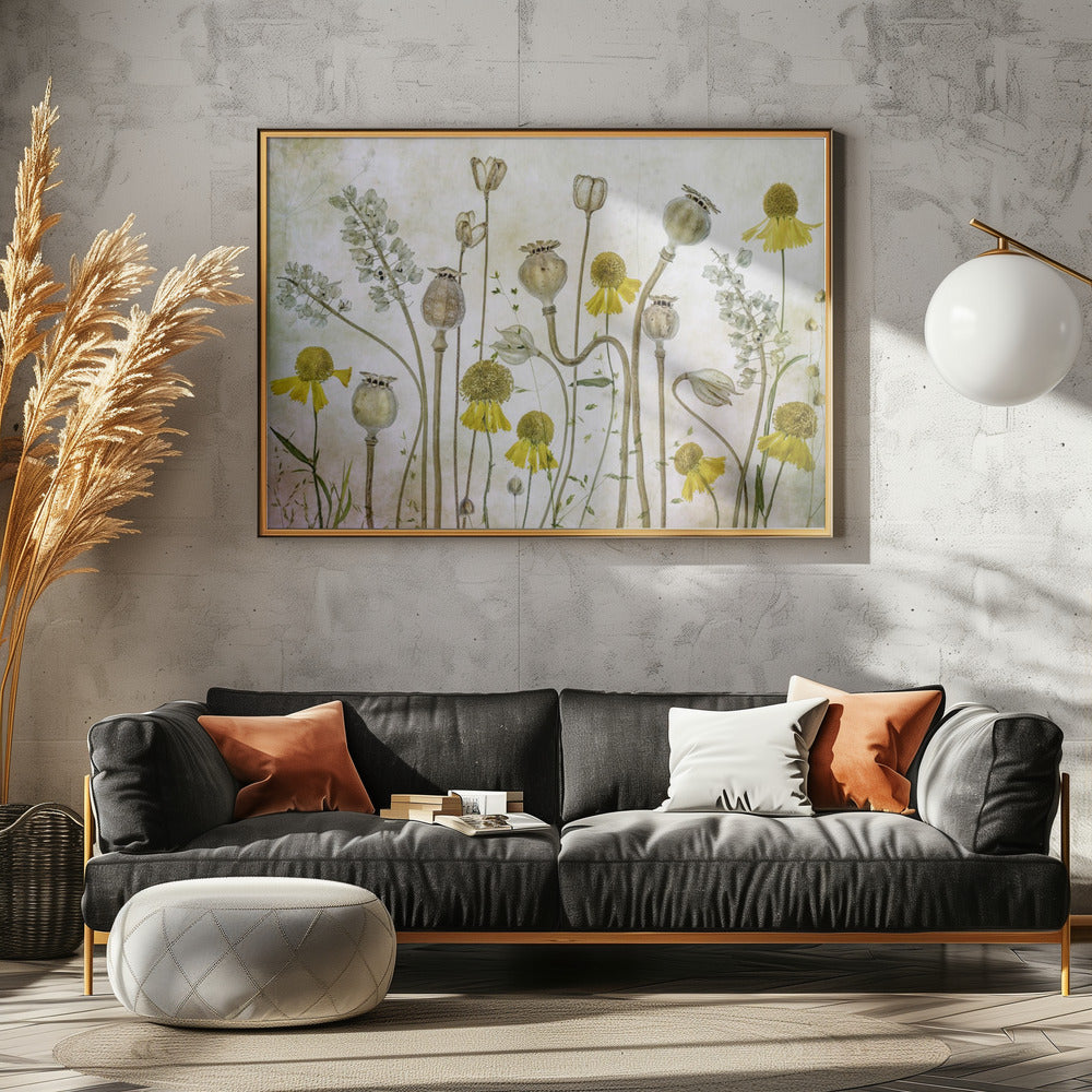 Poppies and Helenium - Poster / Art Print - interiör