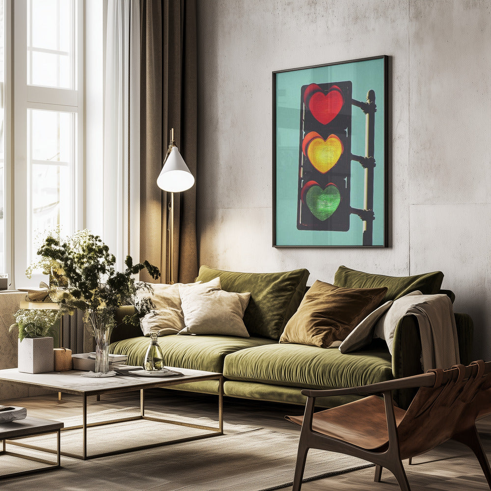 Traffic Light In Love - Poster / Art Print - interiör