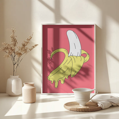 Melting Pink Banana - Poster / Art Print - interiör