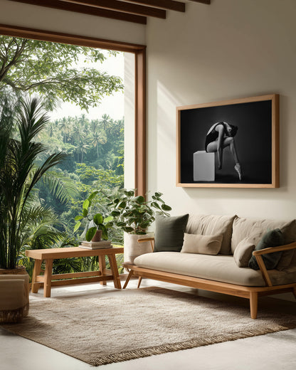 The nymph (the ballerina on the cube) - Poster / Art Print - interiör