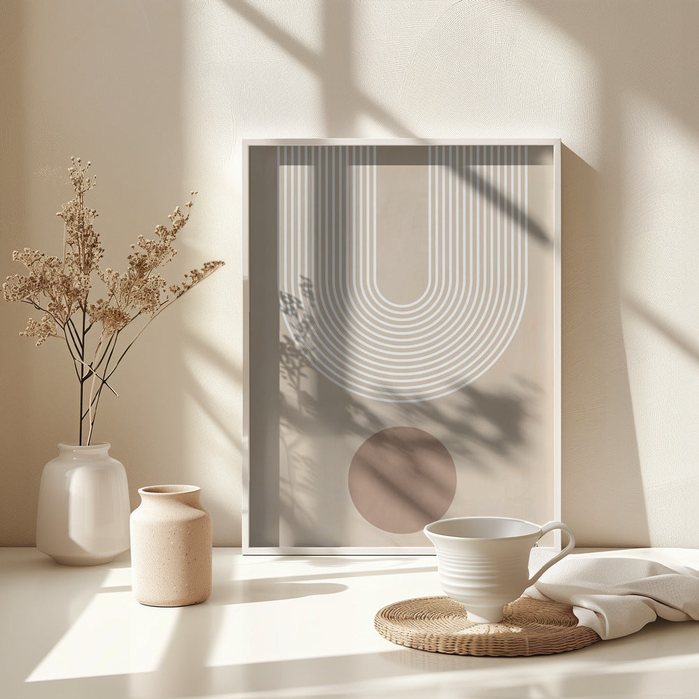 Beige Arc Poster No.3 - Poster / Art Print - interiör