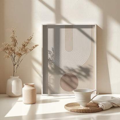 Beige Arc Poster No.3 - Poster / Art Print - interiör