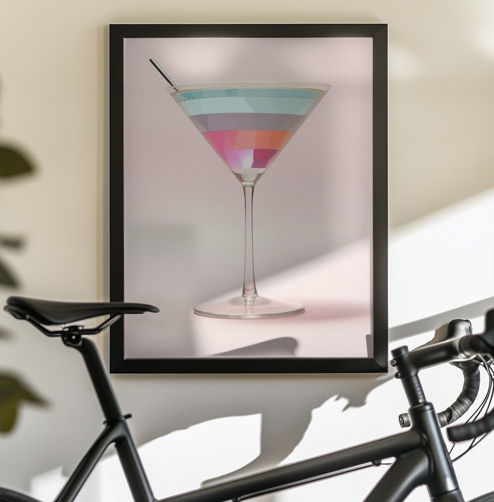 Striped Martini - Poster / Art Print - interiör