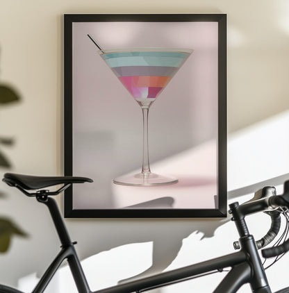 Striped Martini - Poster / Art Print - interiör