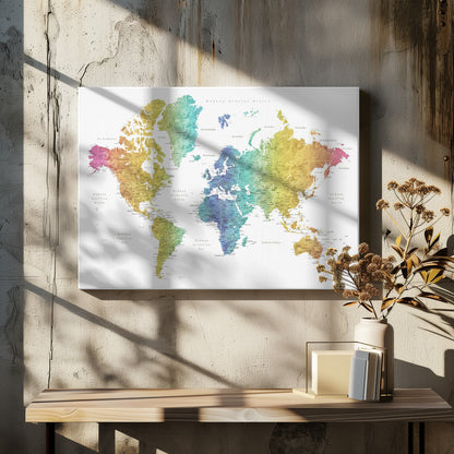 Jude's världskarta på spanska - Poster / Art Print - interiör