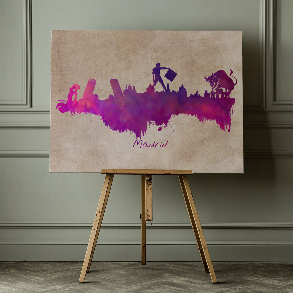 Madrid Spain Skyline City Art (1) - Poster / Art Print - interiör