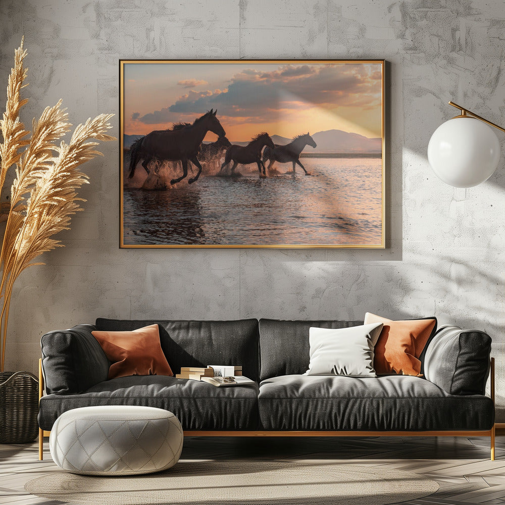 WATER HORSES - Poster / Art Print - interiör