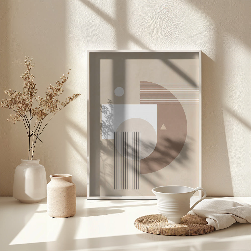 Neutral Semicircles Poster No.1 - Poster / Art Print - interiör