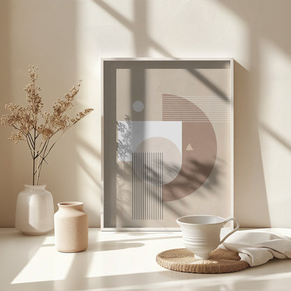 Neutral Semicircles Poster No.1 - Poster / Art Print - interiör
