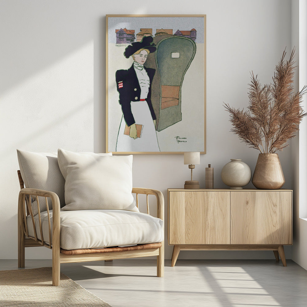 Woman Holding Book (ca. 1890–1907) - Poster / Art Print - interiör