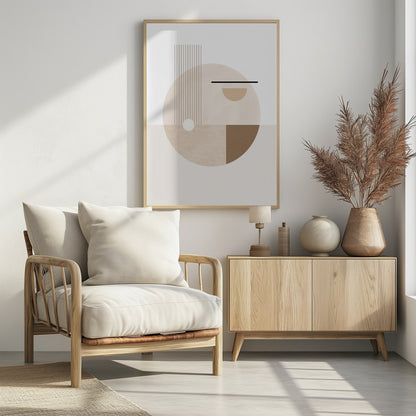 Neutral Semicircles Poster No.2 - Poster / Art Print - interiör