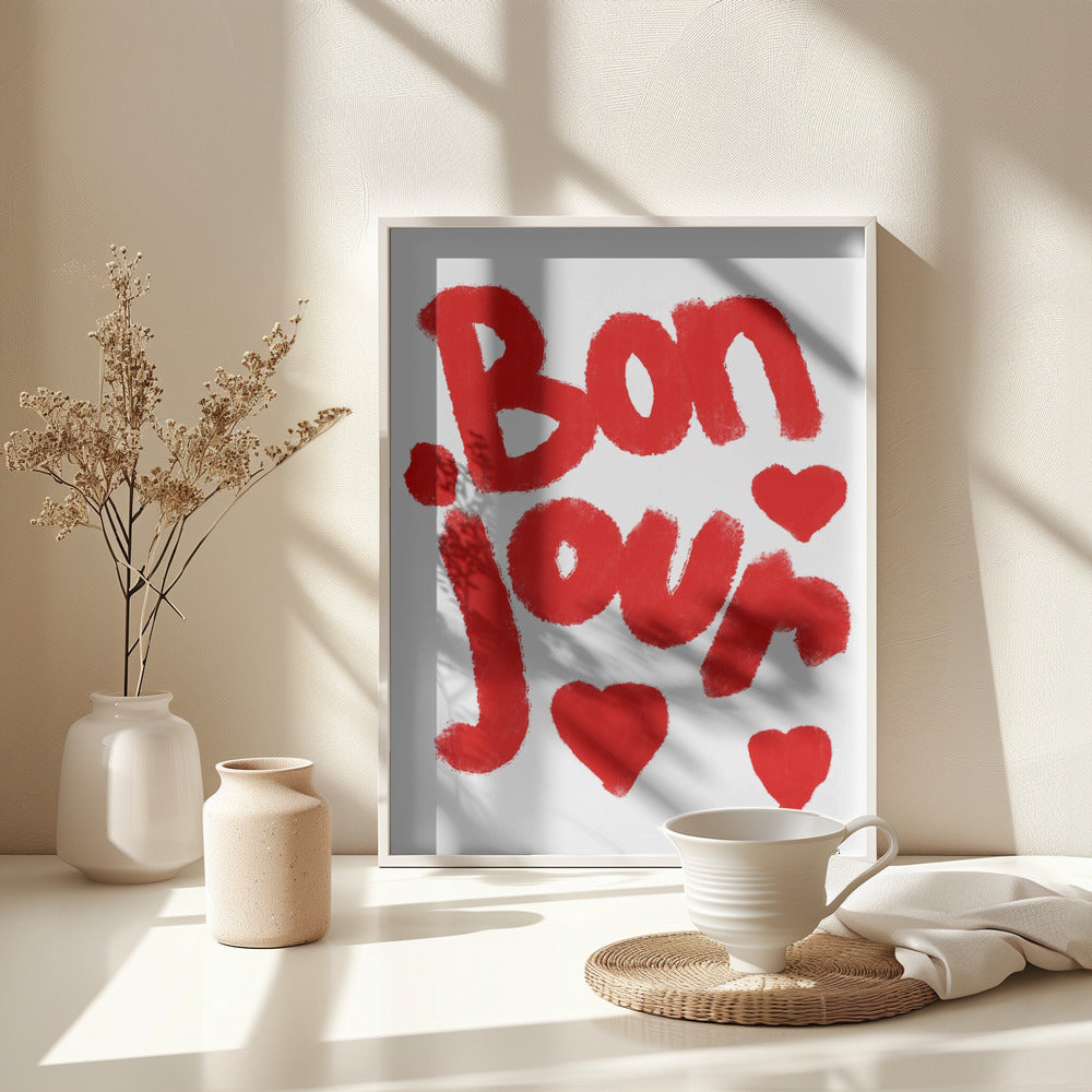 Bonjour Hearts - Poster / Art Print - interiör