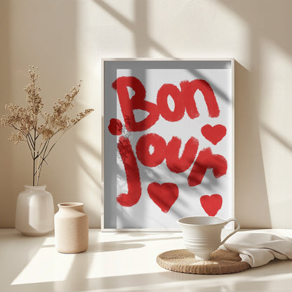 Bonjour Hearts - Poster / Art Print - interiör