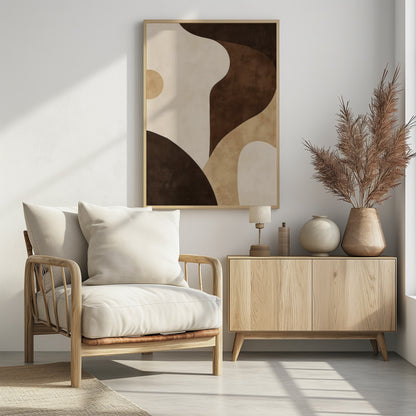 Brown Tones Geometric 2 - Poster / Art Print - interiör