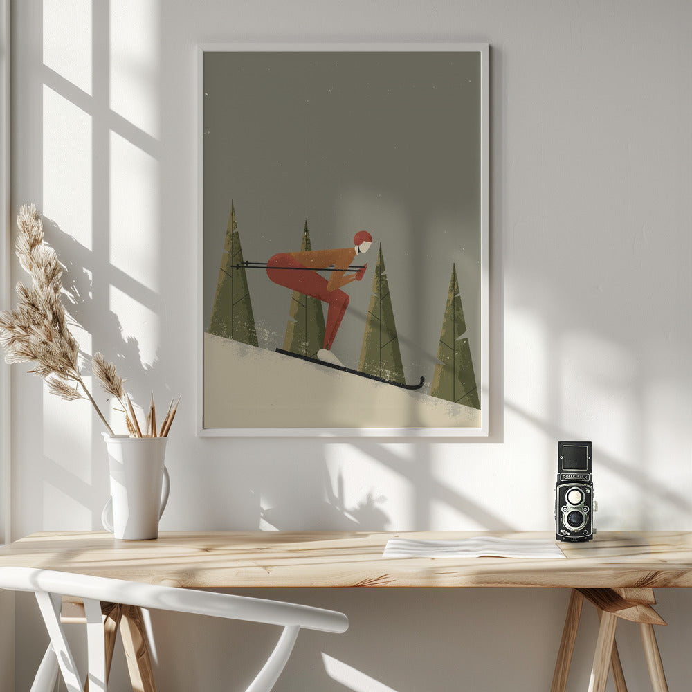 Skiing - Poster / Art Print - interiör