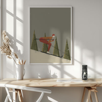 Skiing - Poster / Art Print - interiör