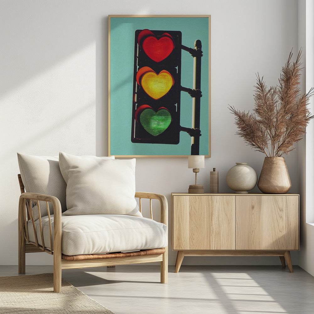 Traffic Light In Love - Poster / Art Print - interiör