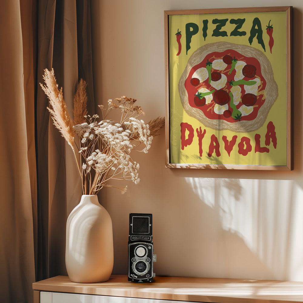Pizza Diavola - Poster / Art Print - interiör