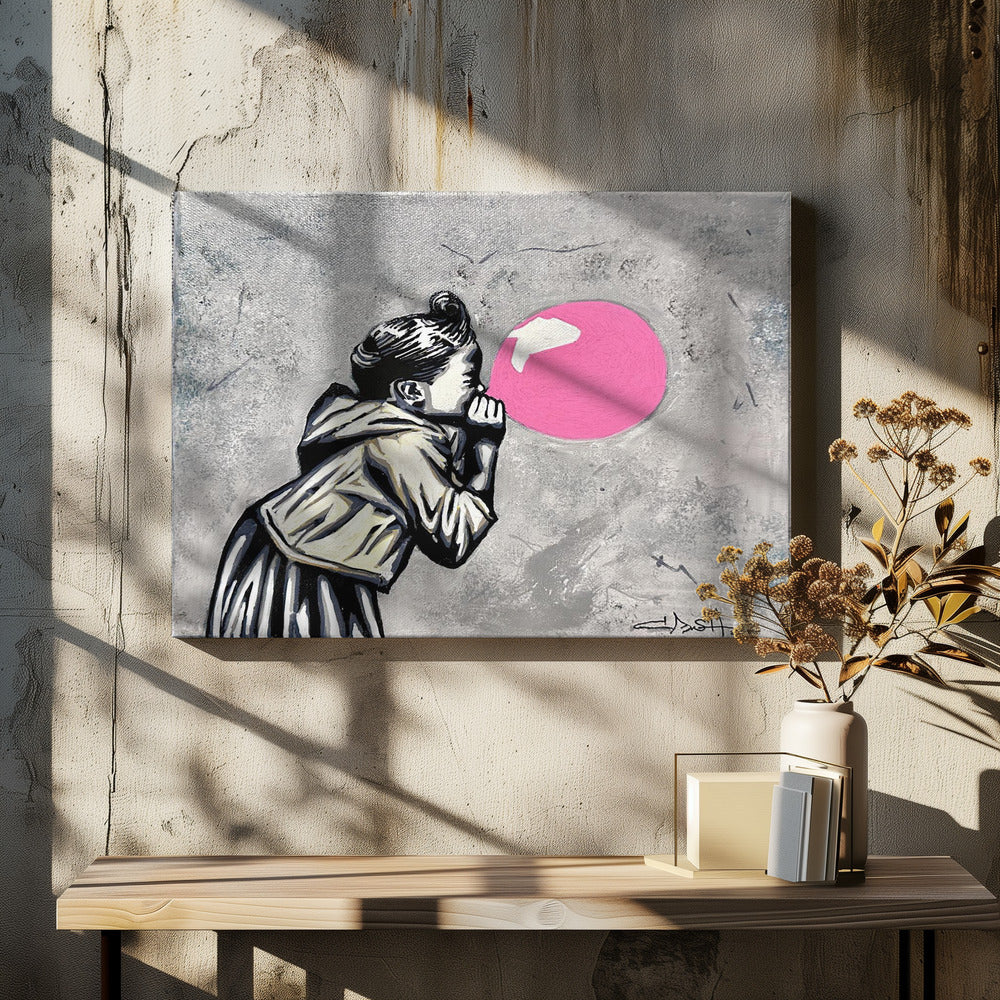 Pink balloon - Poster / Art Print - interiör